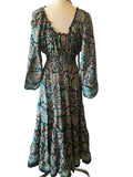 Long Sleeve Bohemian Maxi dress (navy)