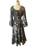 Long Sleeve Bohemian Maxi dress (green)